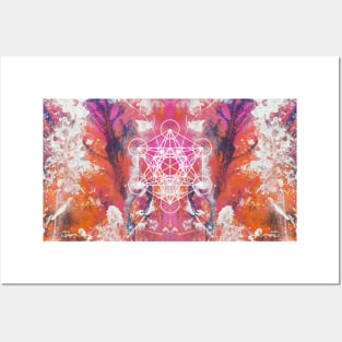 Archangel Metatron - pink orange design Posters and Art